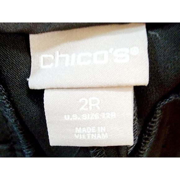 Chico's 2R Dress Pants‎ Pull On Black Pockets Flat Front Wide Leg NWT RV $109 - Picture 9 of 13